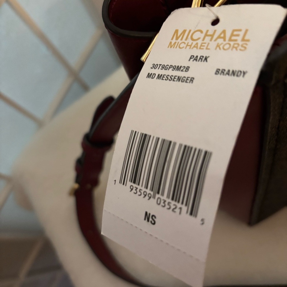 Michael Kors Red and Brown Satchel with Structured Design - Picture 4 of 6